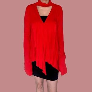 Red Free People Keyhole Tunic 💋